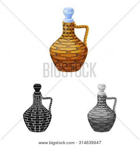 Vector Illustration Of Wine And Jug Sign. Set Of Wine And Pitcher Stock Vector Illustration.