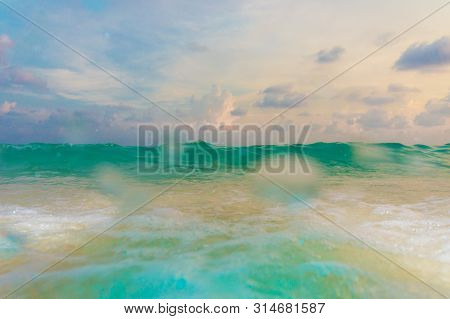 Sea Beace Sunset Colorful Sky With Cloud Summer Vacation