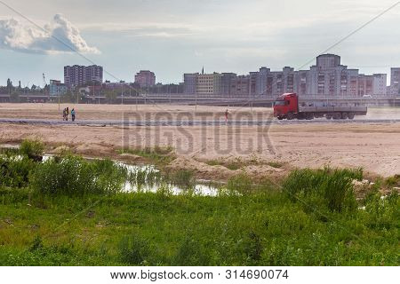 Wasteland (territory For New Stadium) In A Residential Area On The Suburb Of Kaliningrad Near The Is
