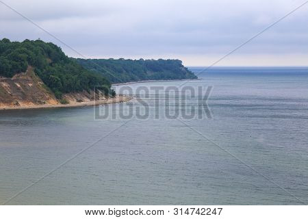 View Of The Sandy Cliffs And A Beautiful Cove On The Baltic Sea.