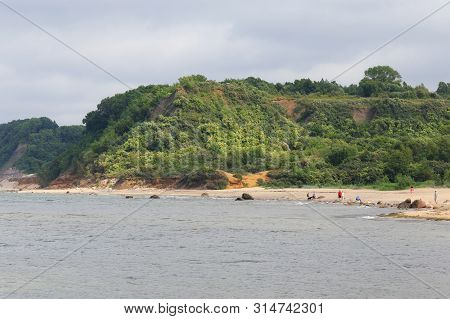 Beautiful Landscape Of The Baltic Sea Coast With The Sandy Beach.
