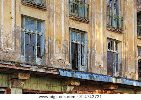 Detail Of The Old Abandoned Historical Building (formerly German Trading House, Was Built In Early X