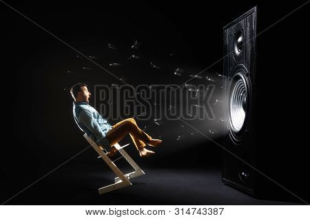 The Sound Wave Set Back An Chair With Screaming Man.