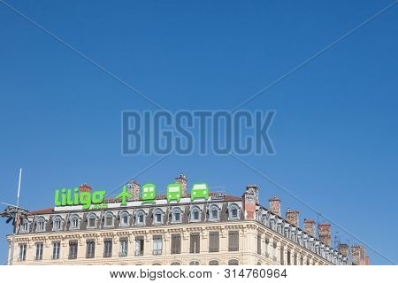 Lyon, France - July 19, 2019: Liligo Logo In Front Of Their Main Office In Lyon. Part Of Odigeo, Lil