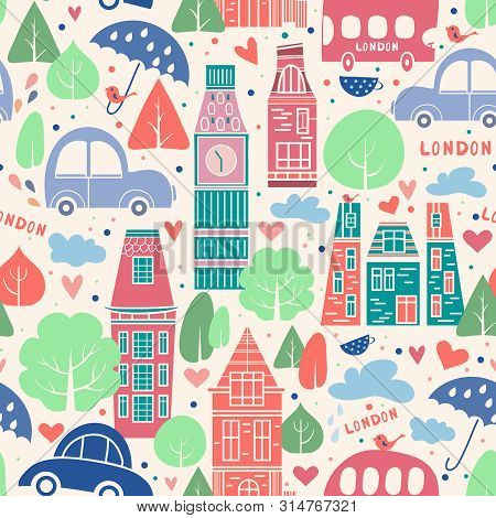 London Pattern Seamless Design. Decoration Textile And Paper Series