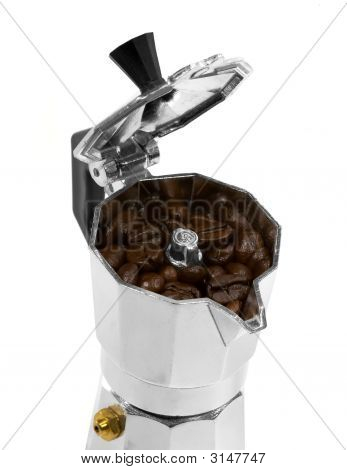 Káva fazole a Mocha stroj