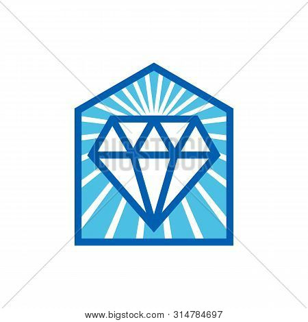Diamond House Logo. Suitable For House, Home, Construction, Building, Realtor, Interior Design Logo.