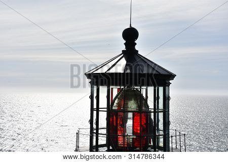 Cape Meares Lighthouse Off The Coast Of Tillamook, Oregon