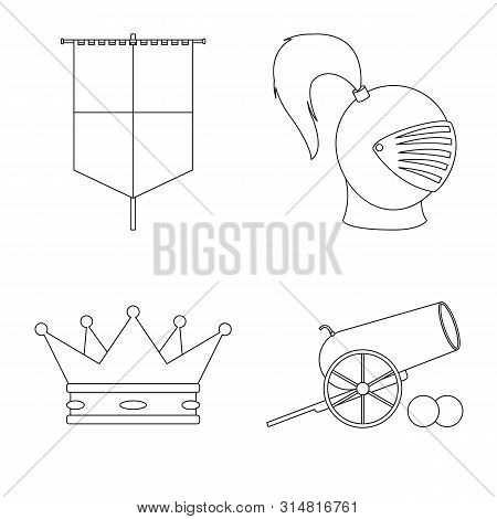 Vector Illustration Of Heritage And Ancient Icon. Set Of Heritage And Tournament Stock Symbol For We