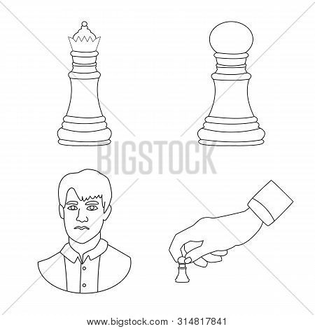 Isolated Object Of Piece And Strategy Sign. Set Of Piece And Play Stock Vector Illustration.