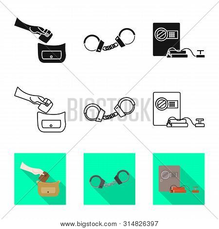 Vector Illustration Of Crime And Steal Sign. Collection Of Crime And Villain Vector Icon For Stock.