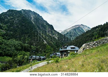 Beautiful Landscape Mountains In Summer At Parc Natural Del Comapedrosa, Andorra