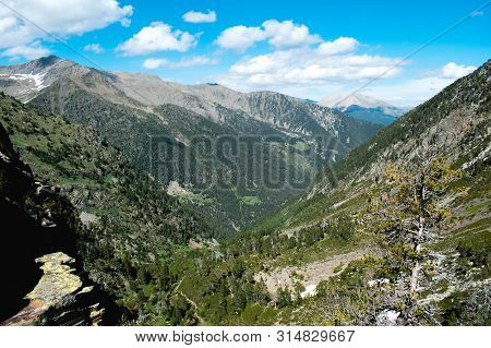 Beautiful Landscape Mountains In Summer At Parc Natural Del Comapedrosa, Andorra