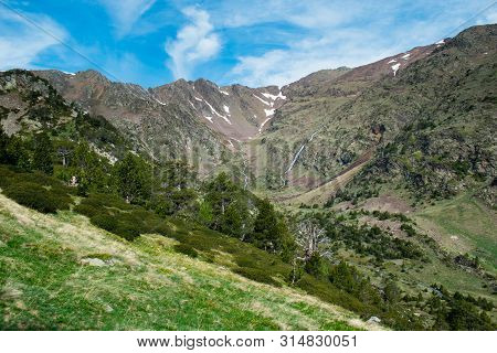 Beautiful Landscape Mountains In Summer At Parc Natural Del Comapedrosa, Andorra