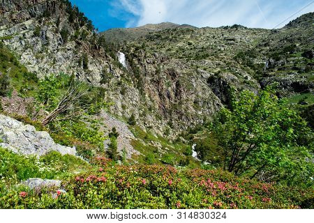 Beautiful Landscape Mountains In Summer At Parc Natural Del Comapedrosa, Andorra