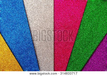 Set Of Colored Foamiran Sheets With Sparkles