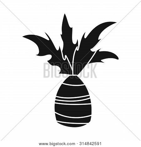Isolated Object Of Palm And Green Symbol. Set Of Palm And Exotic Vector Icon For Stock.