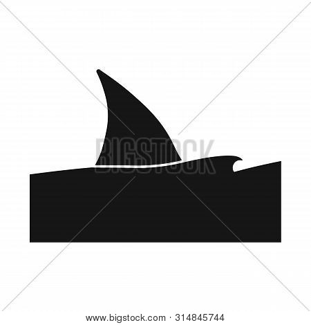 Vector Design Of Sea And Shark Sign. Collection Of Sea And Fin Vector Icon For Stock.