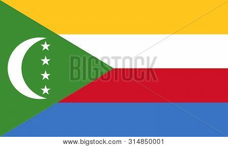 The Comoros Vector Flag. Vector Illustration, Eps 10. Moroni