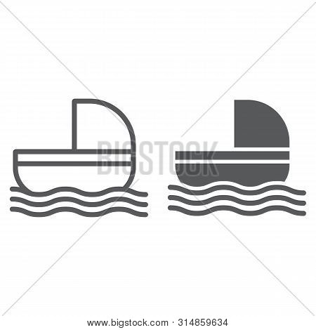 Baby Moses Line And Glyph Icon, Religion And Jewish, Baby Basket Sign, Vector Graphics, A Linear Pat