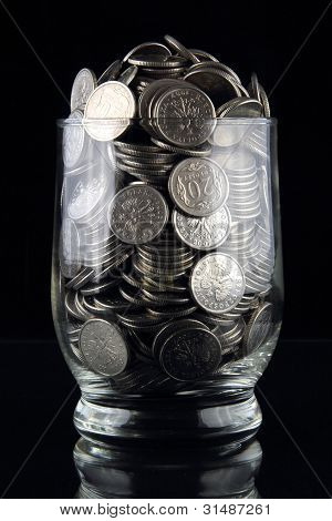 Moedas em vidro