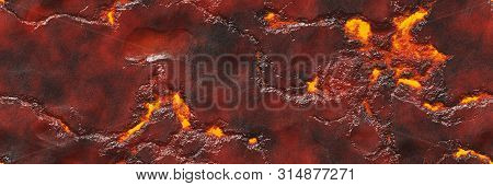 3D Illustration. Volcano- Background Magma