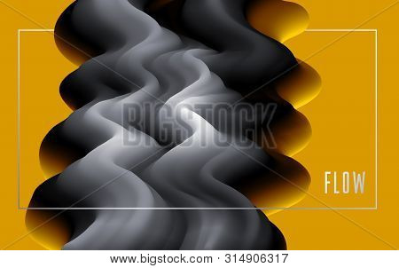 Dimensional Gradient Shape Element For Design, Abstract Colorful Fluid Vector Background, Flowing 3d