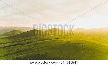 Armenia. Stunning Landscape From The Border Of Lori And Aragatsotn Regions. Colorful Fields And Mead
