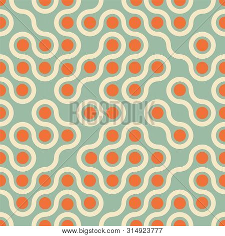 Vector Abstract Truchet Wavy Style Seamless Pattern Repeat