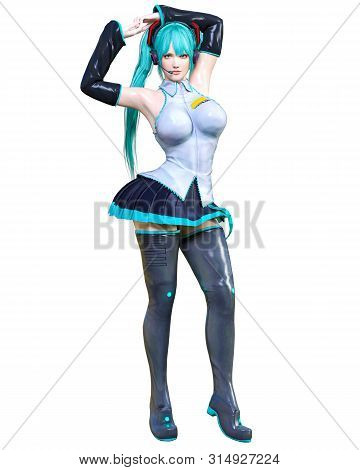 3D Comics Cosplay Anime Girl.