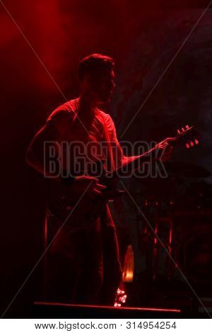 WANTAGH, NY - JUL 26: Nick Hexum of 311 performs in concert on July 26, 2019 at Northwell Health at Jones Beach Theater in Wantagh, New York. 