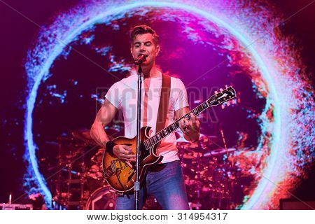 WANTAGH, NY - JUL 26: Nick Hexum of 311 performs in concert on July 26, 2019 at Northwell Health at Jones Beach Theater in Wantagh, New York. 
