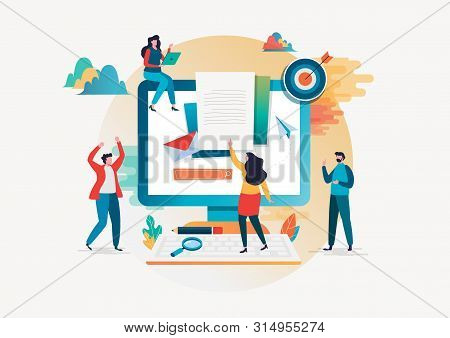 Recruitment Concept. Human Resources Vector Illustration. Flat Cartoon Character Graphic Design. Lan
