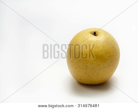 Nashi Pear, Pyrus Pyrifolia, Isolated Against A White Background