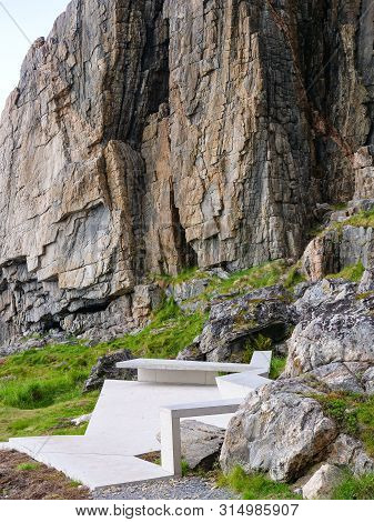 Bukkekjerka Rest Stop Location, Viewing Point. Andoya Island Vesteralen Archipelago, Norway.
