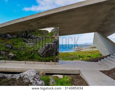 Bukkekjerka Rest Stop Location, Viewing Point. Andoya Island Vesteralen Archipelago, Norway.