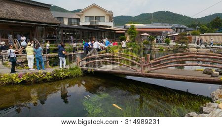 Yamanashi, Japan, 28 June 2019: Oshino Hakkai in Japan