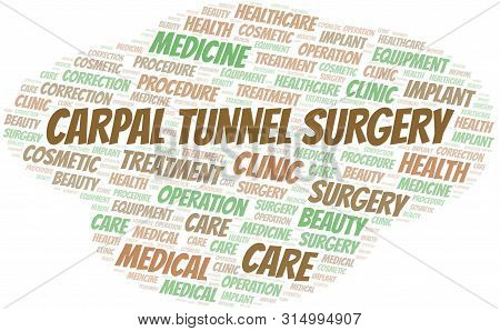 Carpal Tunnel Surgery Word Cloud Vector Made With Text Only
