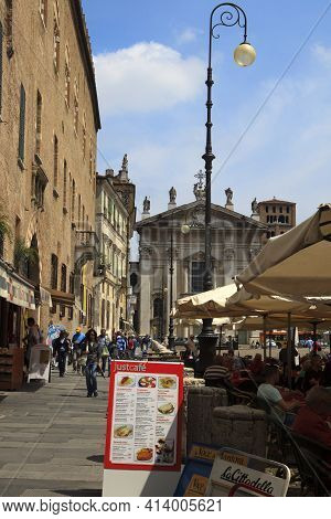 Mantova (mn), Italy - June 10, 2017: Sordello Square, Mantova, Lombardy, Italy
