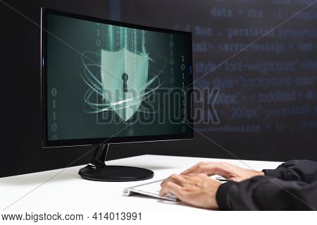 Hacker Cracking The Binary Code Data Security