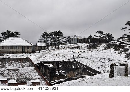 Snow Fall In Remote Himalyan Village , Area Covered With Snow