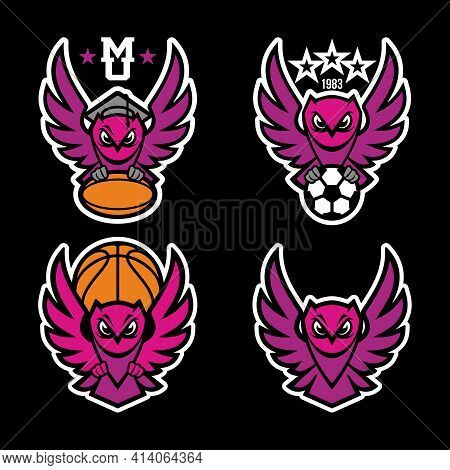 Owl Mascot Logo Design Vector With Modern Illustration Concept Style For Badge, Emblem And Tshirt Pr