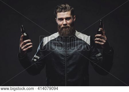 Filtered Photography Of Haired Guy In Jacket In Studio