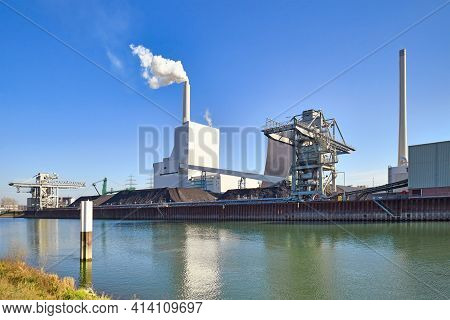 Steam Power Plant In Karlsruhe In Germany Used For Generation Of Electricity And District Heating Fr