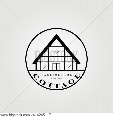 Cottage Logo Vector Illustration Design , Cabin , Lodge, Dorm Logo