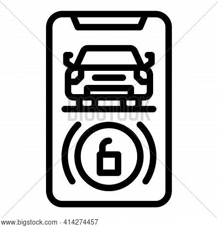 Car Wireless Key Icon. Outline Car Wireless Key Vector Icon For Web Design Isolated On White Backgro