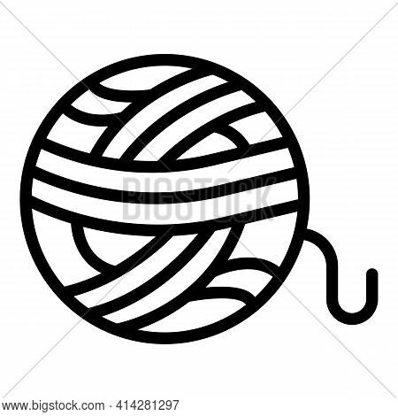 Yarn Ball Icon. Outline Yarn Ball Vector Icon For Web Design Isolated On White Background
