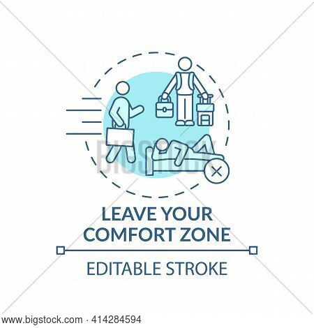 Leave Your Comfort Zone Turquoise Concept Icon. Achieve Goals. Personal Motivation. Self Development