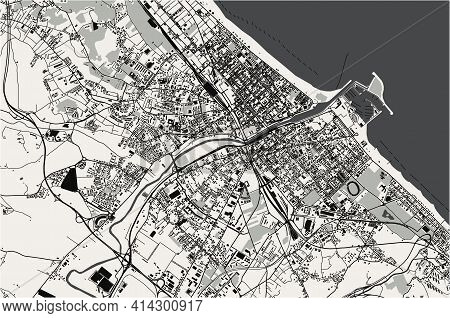 Map Of The City Of Pescara , Abruzzo, Italy