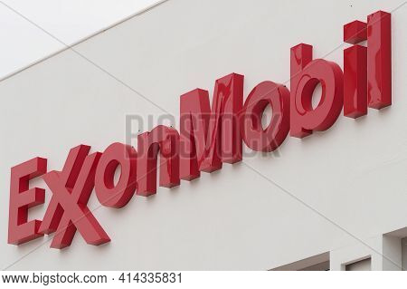 Doha, Qatar - January 9, 2020: Sign Of The Exxon Mobile Petrochemical Company